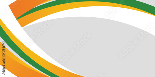 Green and Orange Curved Abstract Background with Smooth Gradient Shapes. vector wave eps10 background