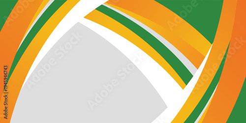 Green and Orange Curved Abstract Background with Smooth Gradient Shapes. vector wave eps10 background