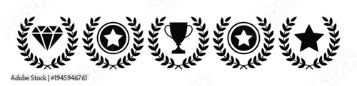 Laurel Wreath Awards Vector Illustration