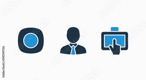 Digital user interface interaction and touch screen technology icons