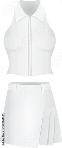 T shirt and mini skirt. vector