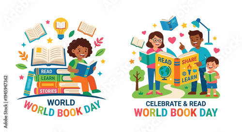 Celebrating world book day with reading learning and family togetherness
