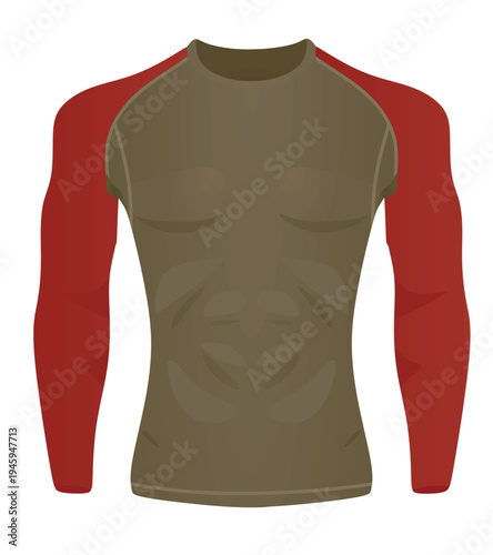 Rash guard athlete fitness t shirt. vector