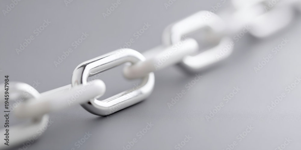 Fototapeta premium Close-up of silver metal chain links