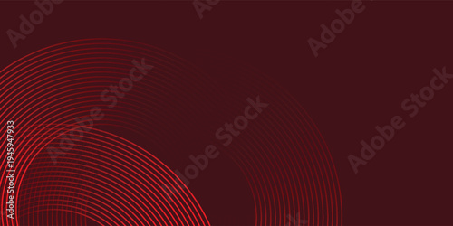 Red geometric abstract background. Futuristic glowing red geometric lines design. Modern gradient rounded lines pattern. vector geometric red eps10