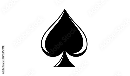 Stylized Black Spade Playing Card Symbol Vector for Casino Design