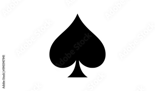 Minimal Black Spade Card Vector Illustration for Casino and Games