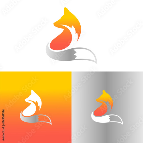 Modern Gradient Fox Logo with Elegant Curved Tail