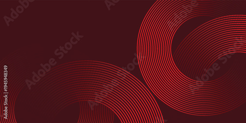 Red geometric abstract background. Futuristic glowing red geometric lines design. Modern gradient rounded lines pattern. vector geometric red eps10