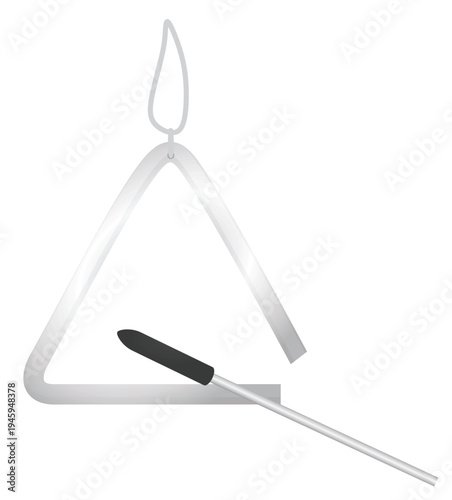 Triangle acoustic instrument. vector illustration