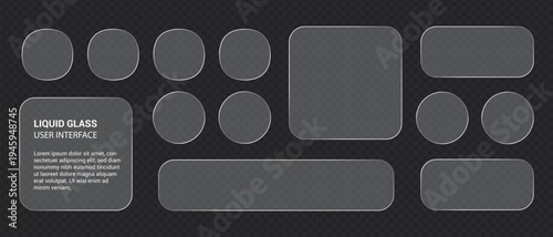 Glassmorphism Vector Kit, Realistic Liquid Glass, Buttons, Frames, Menu Windows, Text Boxes, Search Bars, Editable UI and UX Components for Web and Mobile Design