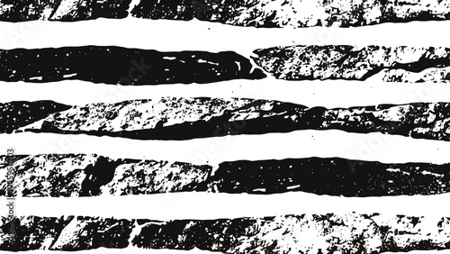 Grunge black and white rough brush strokes texture pattern with distressed vintage