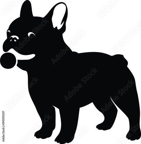 French Bulldog relaxed pose silhouette illustration