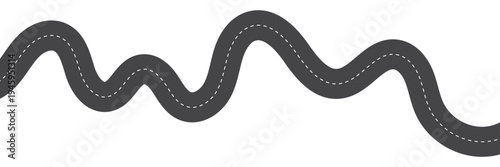 Horizontal asphalt road template. Winding road vector illustration. Seamless highway marking Isolated on background. Vector illustration. EPS 10 .