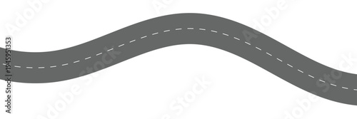 Horizontal asphalt road template. Winding road vector illustration. Seamless highway marking Isolated on background. Vector illustration. EPS 10 .