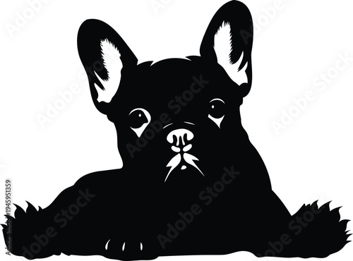 French Bulldog dog resting silhouette icon