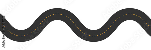 Horizontal asphalt road template. Winding road vector illustration. Seamless highway marking Isolated on background. Vector illustration. EPS 10 .