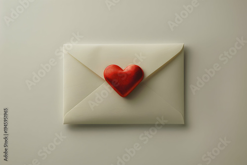 Sealed envelope with heart symbolizing love and affection