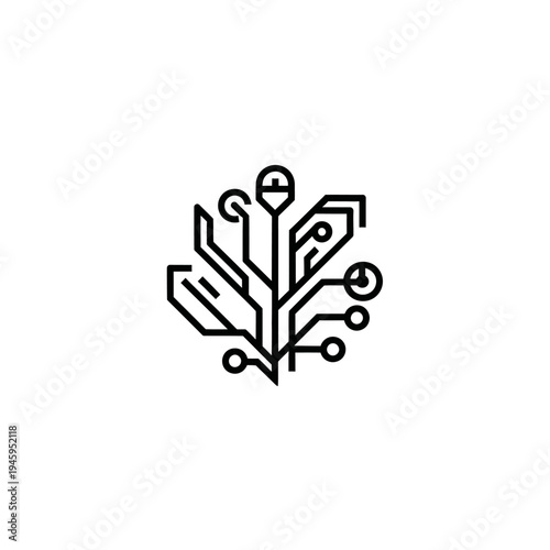 Circuit board leaf design element.