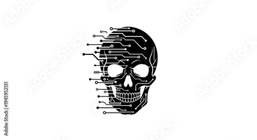 Circuit board skull electronic design.