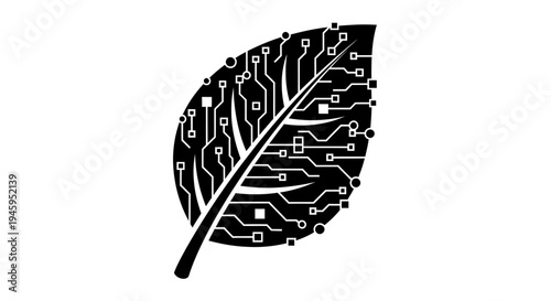 Circuit board leaf electronic design.