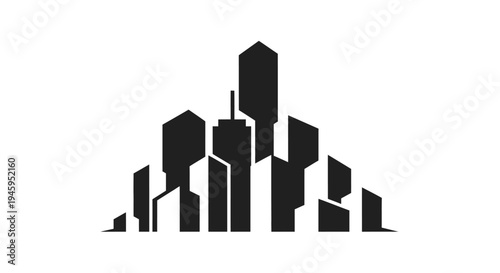 City Skyline Silhouette Urban Landscape.