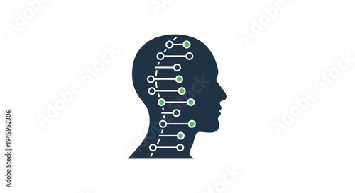 Brain with circuits and connections.