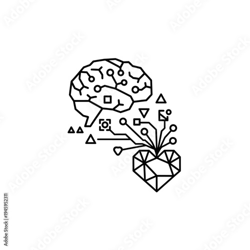 Brain with creative thoughts and ideas.