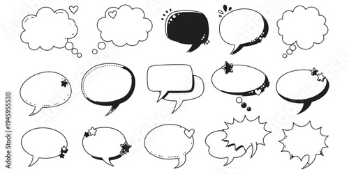 Collection of various speech bubbles and quote blurbs