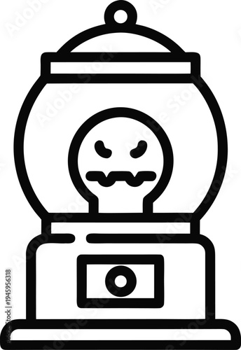 Gumball Machine Icon Vector Illustration, Candy Dispenser Design Element, Sweet Treat Symbol