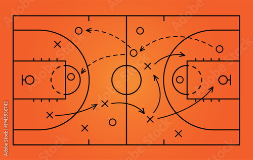 Hand draw strategy game, American football tactics, sketched gruge black marker, isolated on white backgroud, clipping path, design elements 