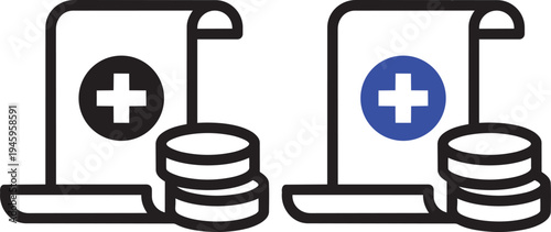 Health Cost and Payment Concept: A conceptual depiction of medical billing, healthcare expenditure, and financial health, symbolizing the costs of care and financial outlay in healthcare. 