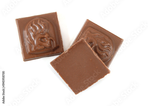 Big chocolate candy on a white background
