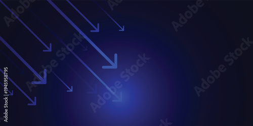 light up arrow dark blue background business growth competition concept