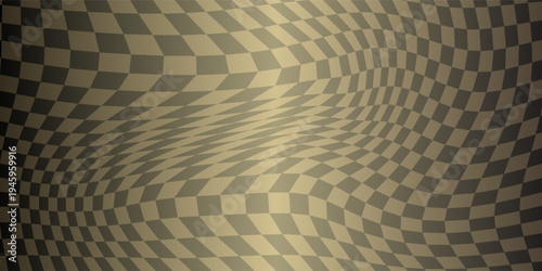 Checkered racing finish line flag. Black and gold checkered background. Fluttering flag. Premium luxury background for cards, invitation, poster, flyer, wedding card, luxe invite, prestigious voucher.