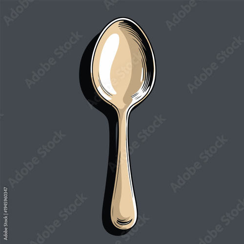 cute flat vector image of an iron spoon