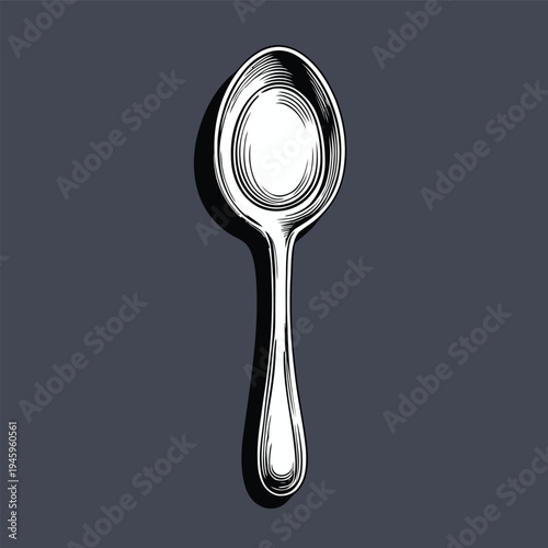 cute flat vector image of an iron spoon