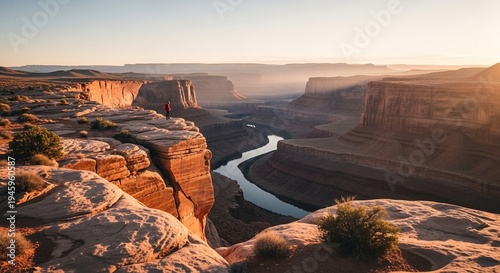 Scenic Canyon Landscape at Sunset Hour.