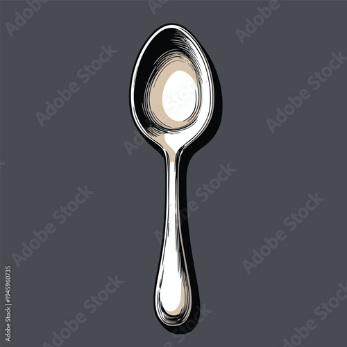 cute flat vector image of an iron spoon