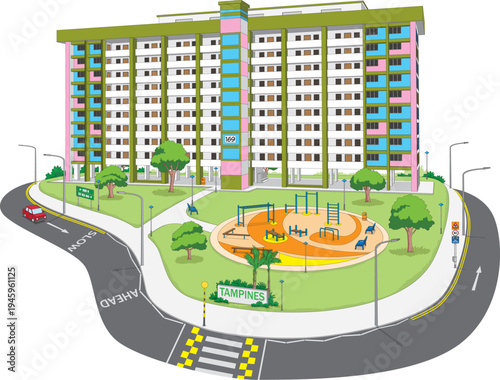 
Singapore's public housing flats are iconic high-rise public housing, providing affordable homes with modern amenities.