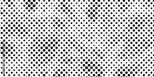 Abstract black and white halftone dot pattern background, vintage pop art retro comic style texture with gradient transition halftone vector technology background.