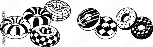 Visual representation of various torus shapes with different surface patterns
