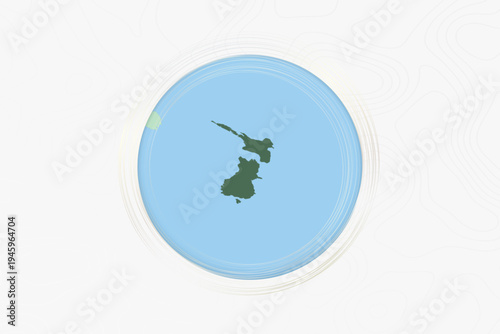 Stylized Map of New Zealand with Neighboring Areas.