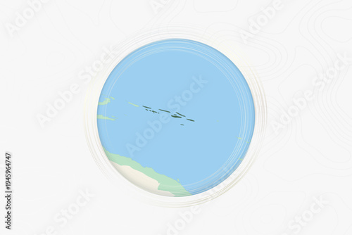 Stylized Map of Solomon Islands with Neighboring Areas.