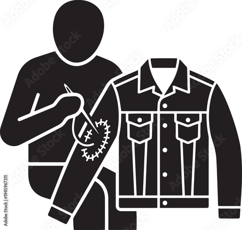 Wallpaper Mural Fashion sketch of a man in a black and white t-shirt and business suit, featuring a cartoon vector illustration of clothing and people in silhouette Torontodigital.ca