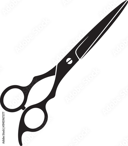 Wallpaper Mural Sharp black stainless steel scissors with plastic handles isolated on white background as a professional cutting tool for barber or office work Torontodigital.ca