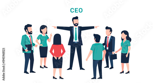 Effective business leadership fostering team collaboration and strategic direction