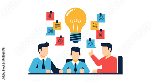 Collaborative Team Brainstorming Session for Innovative Business Concept Generation