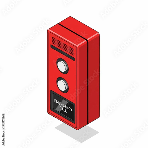 Red Emergency Call Button Device.