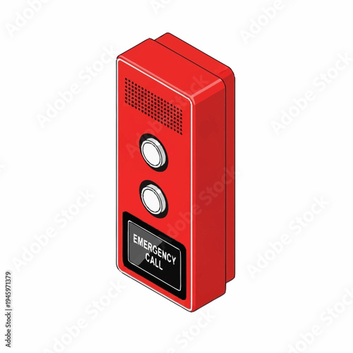 Red Emergency Call Button Device.